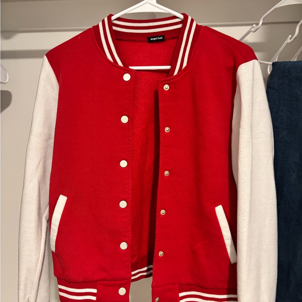 Red and White Varsity Jacket